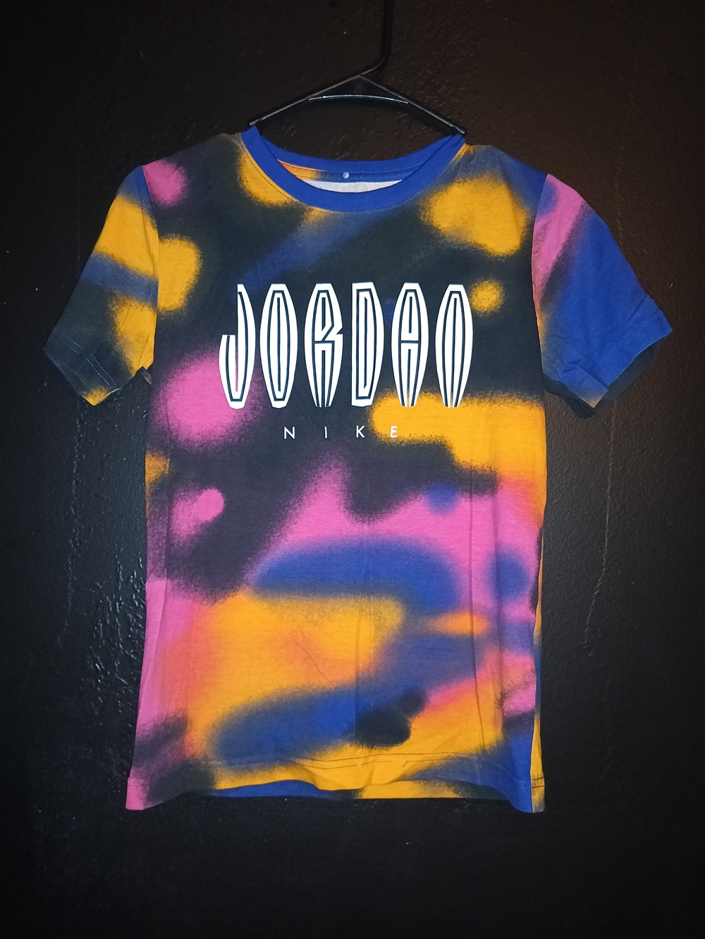 Jordan Kids' Tie-Dye Logo Tee in Blue, Pink, Yellow